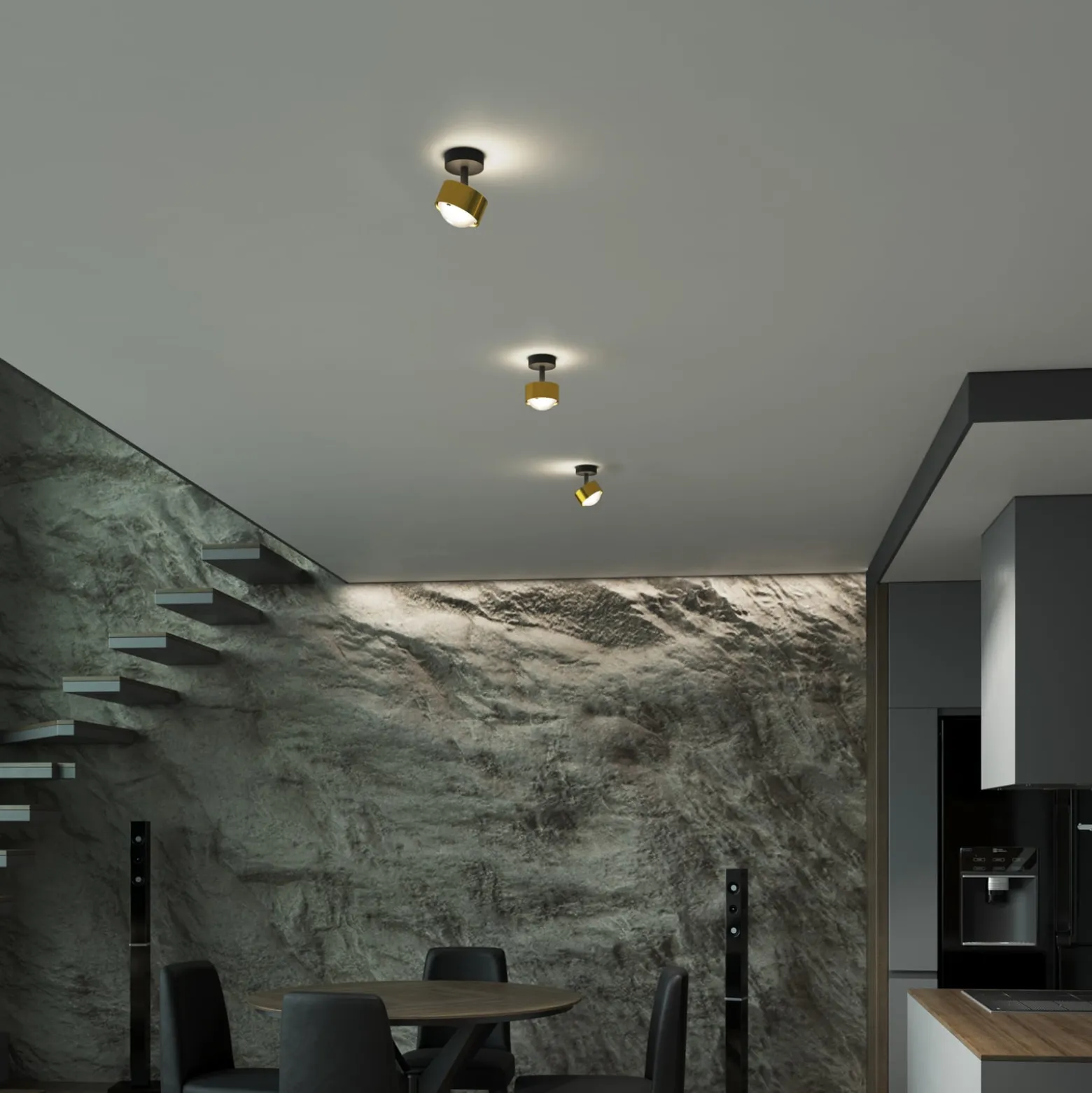 Puk! 80 Turn Up/Downlight Linse matt gold/schwarz