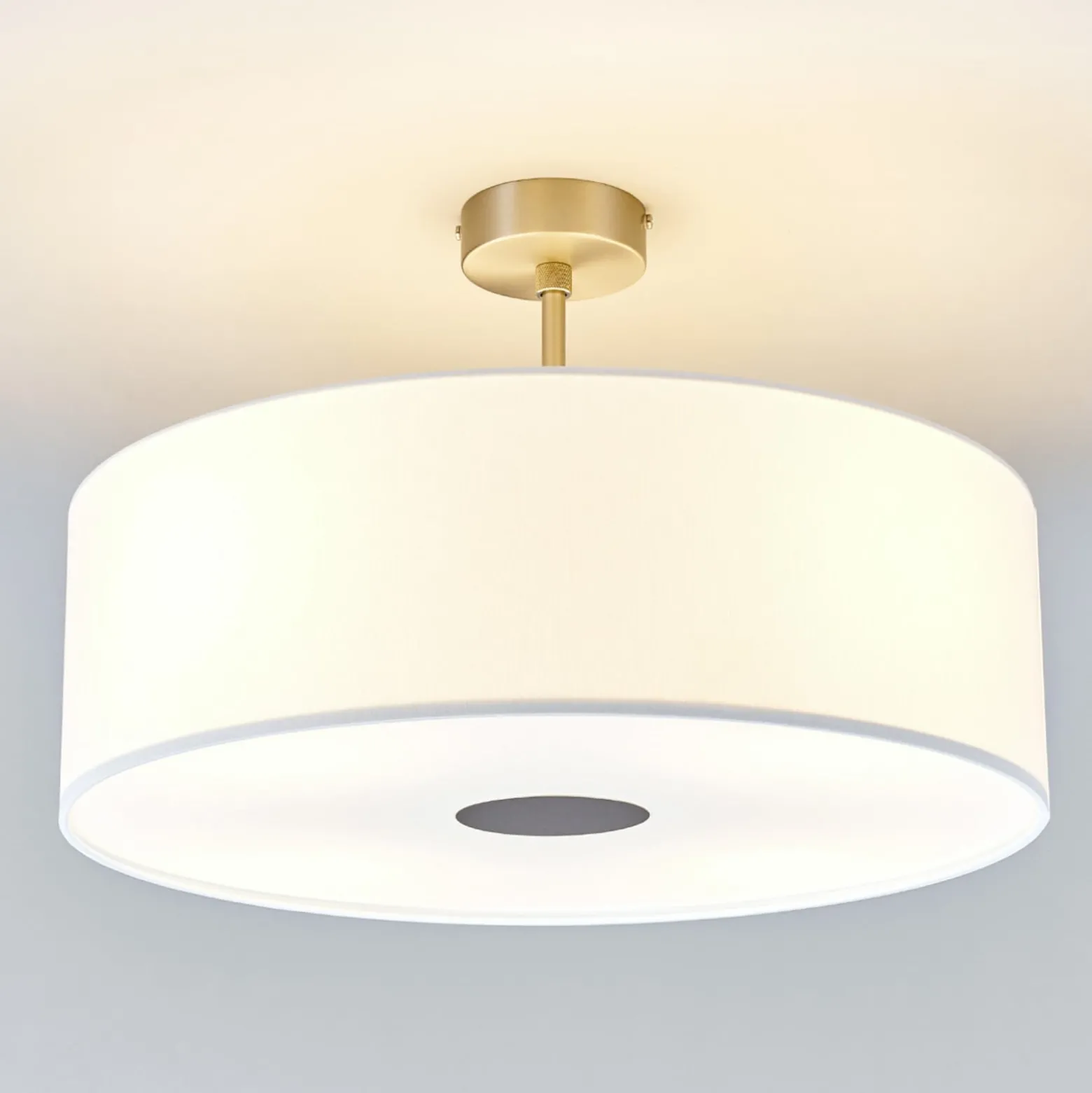Quitani Deckenlampe Gala, Ø 50 cm, Chintz weiß
