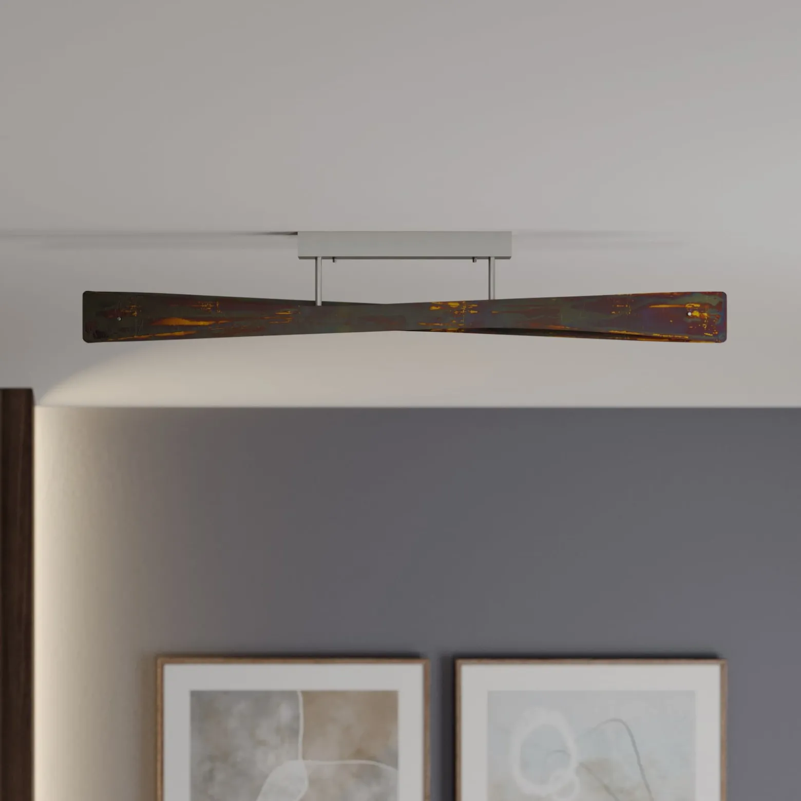 Quitani LED-Deckenlampe Lian, gold oxidiert