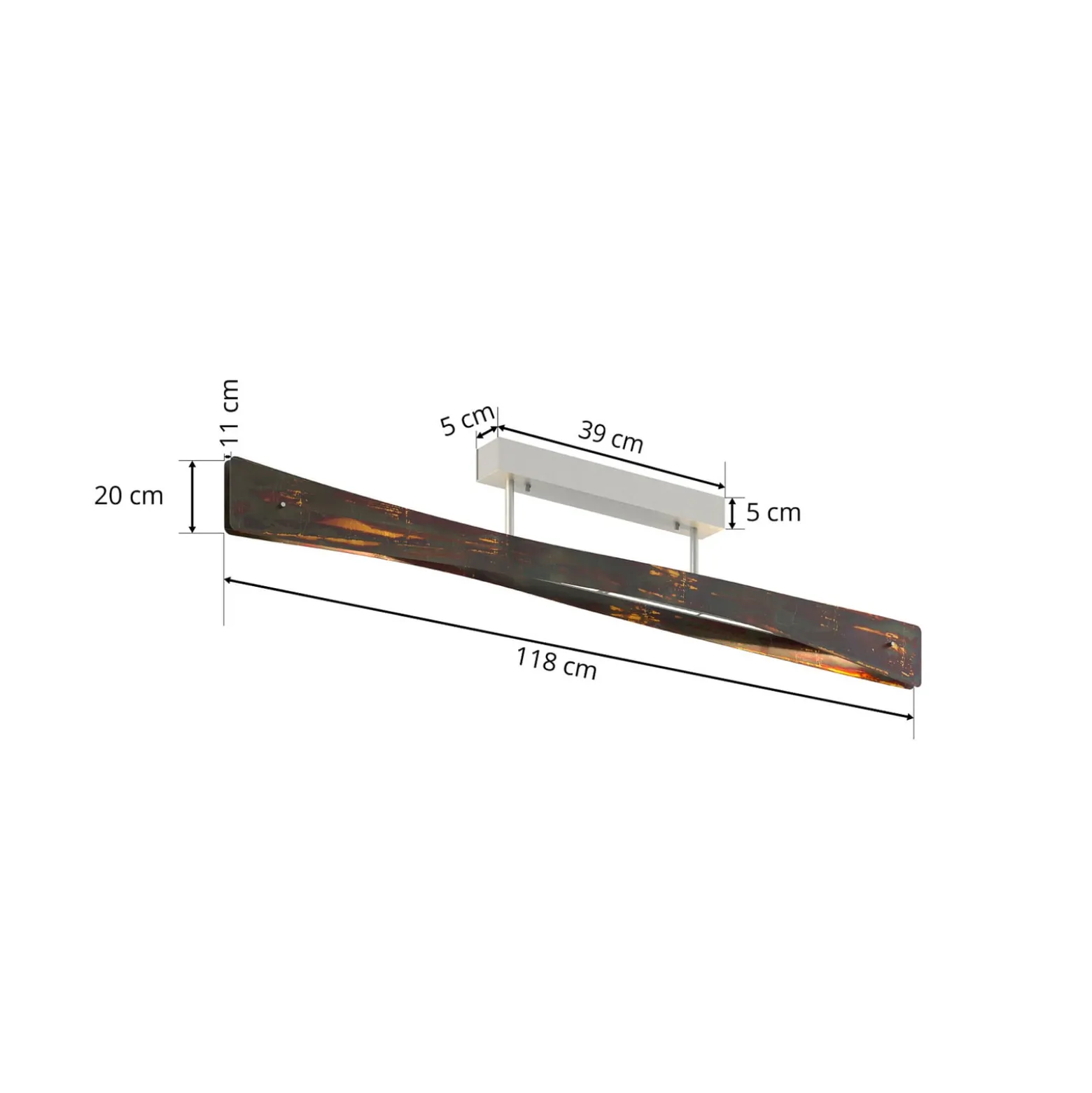 Quitani LED-Deckenlampe Lian, gold oxidiert