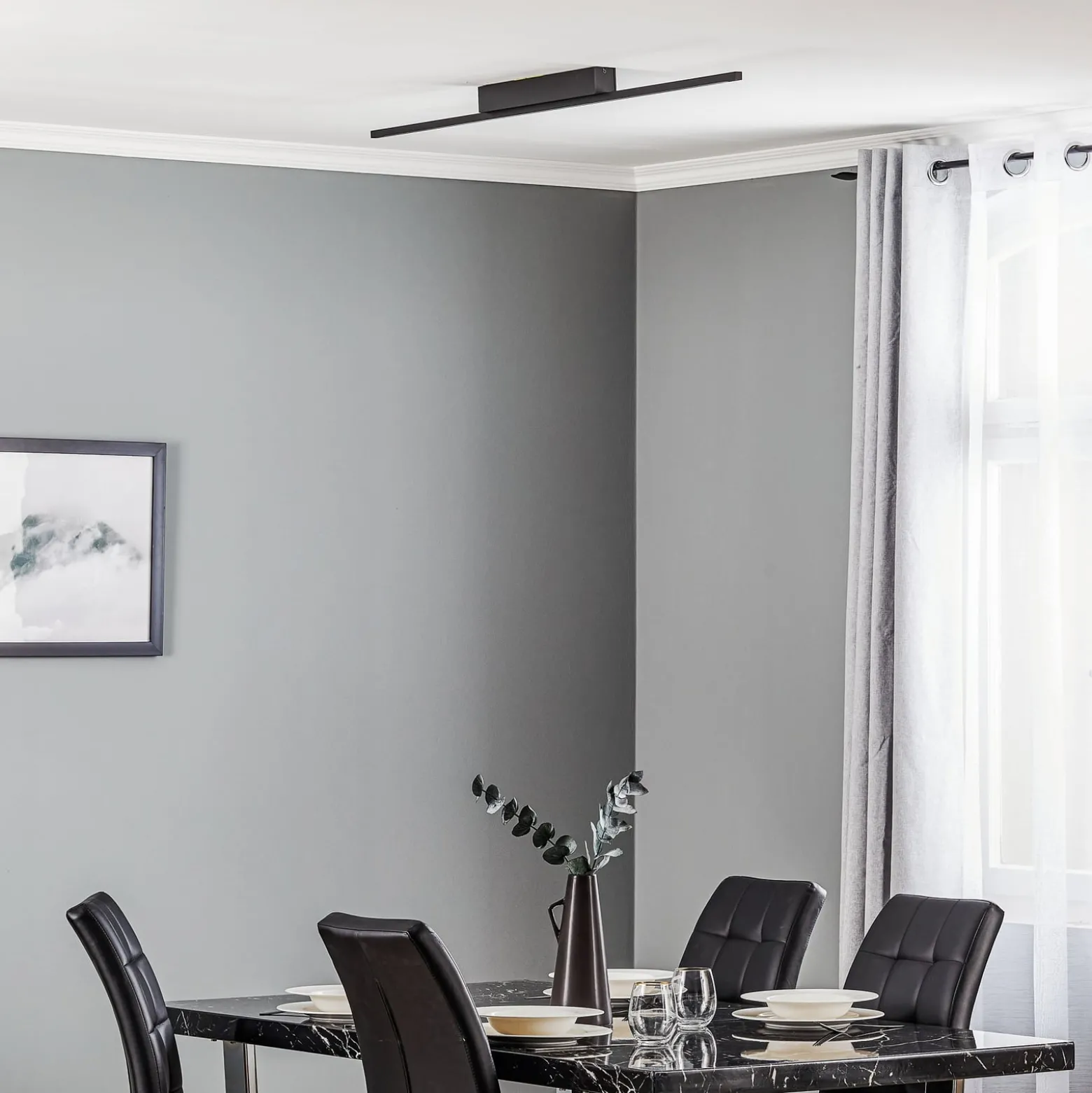 Quitani LED-Deckenleuchte Tolu, schwarz, 118 cm