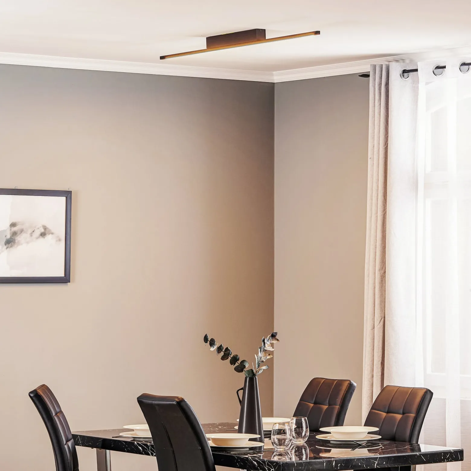 Quitani LED-Deckenleuchte Tolu, schwarz, 118 cm