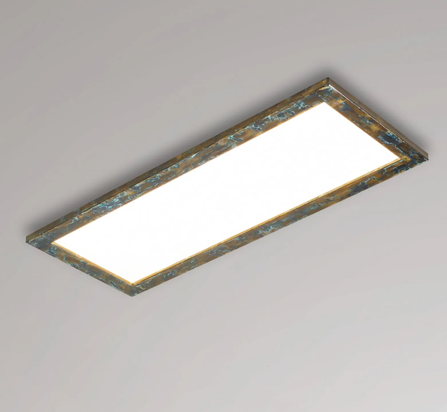 Quitani LED-Panel Aurinor, goldfarbig patiniert, 86 cm