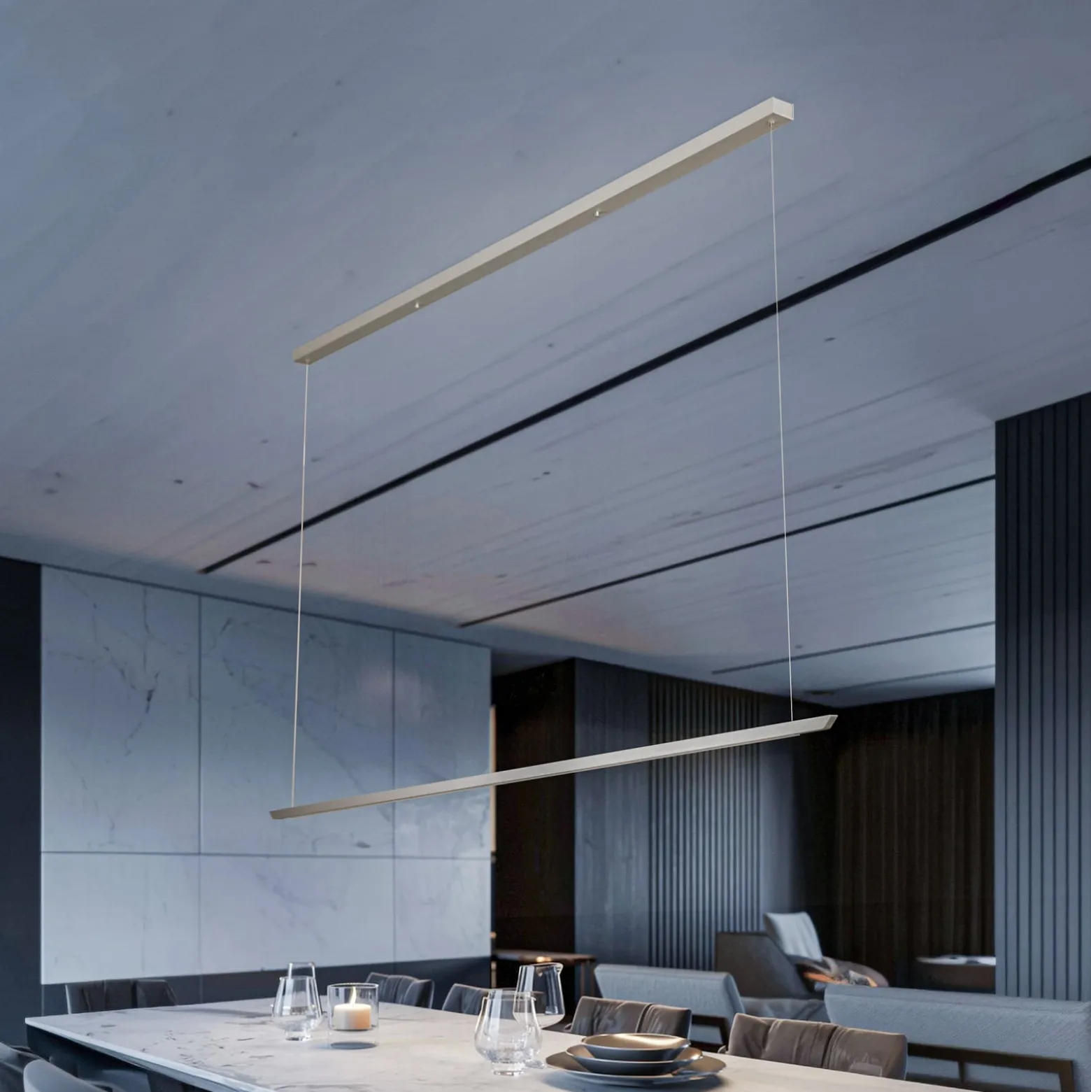 Quitani Niara LED-Hängelampe CCT alu eloxal/natur