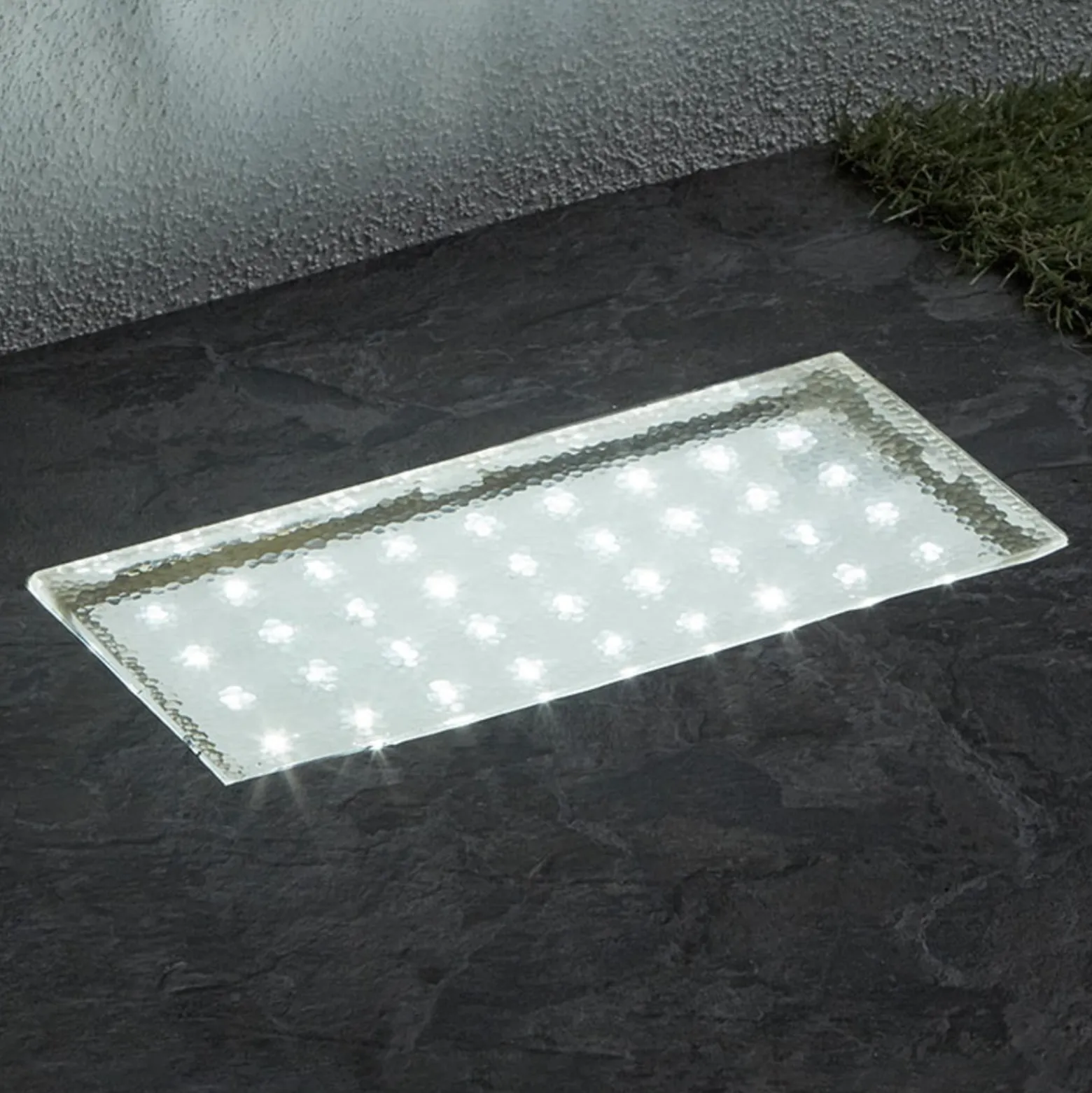 Rechteckige LED-Bodeneinbauleuchte Walkover, 20 cm