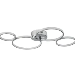 Ringförmige LED-Deckenleuchte Solexa in Chromoptik