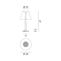 Rotaliana Dina+ T1 LED-Akkutischleuchte hellblau