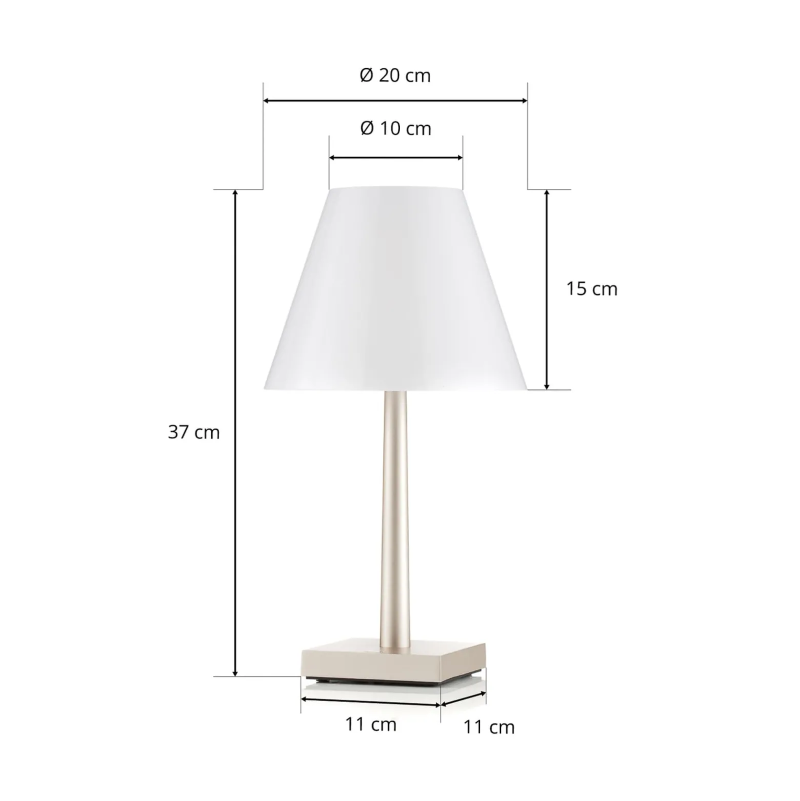 Rotaliana Dina+ T1 LED-Akkutischleuchte bronze