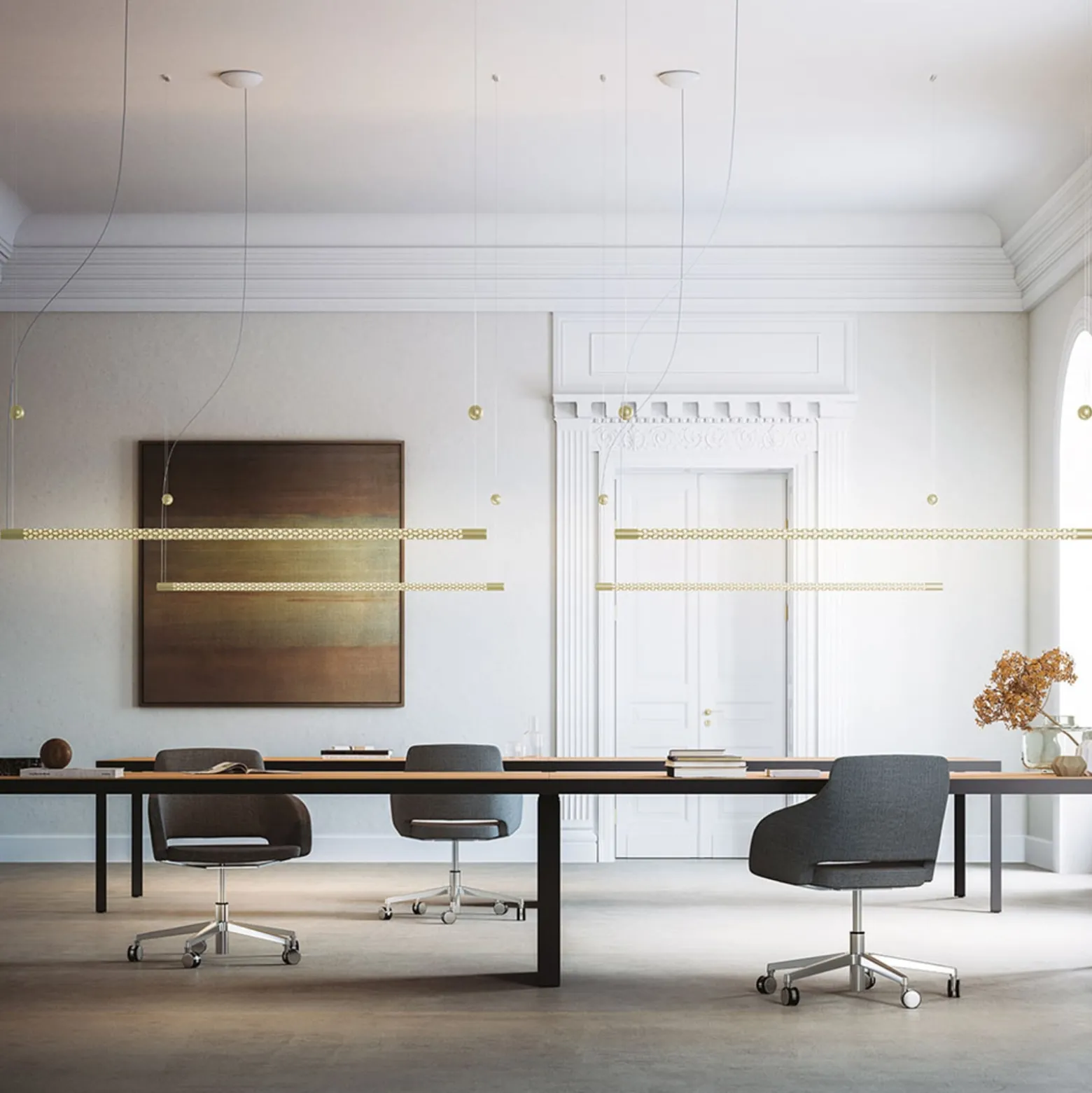 Rotaliana Squiggle H8 LED-Hängelampe gold 140cm