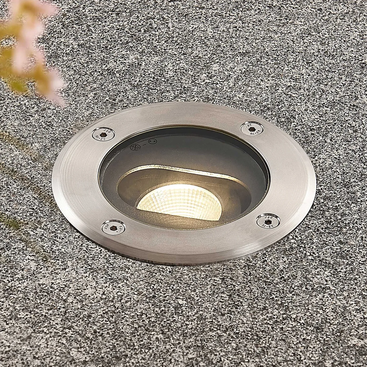 Runde LED-Bodeneinbauleuchte Doris, Edelstahl