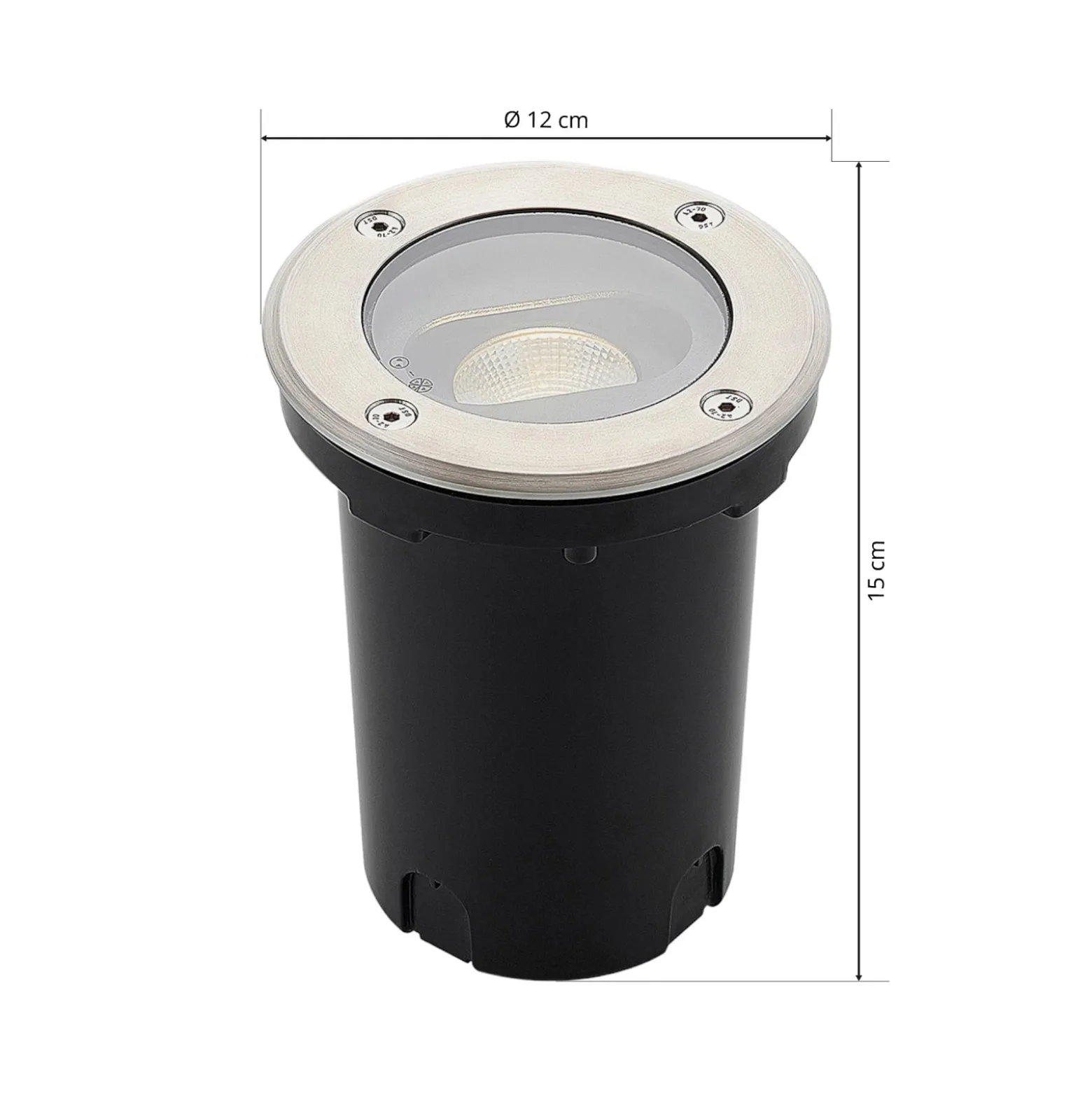 Runde LED-Bodeneinbauleuchte Doris, Edelstahl