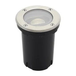 Runde LED-Bodeneinbauleuchte Doris, Edelstahl