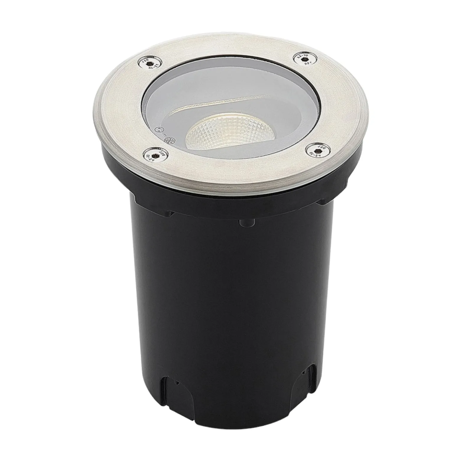 Runde LED-Bodeneinbauleuchte Doris, Edelstahl