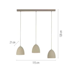 SCHÖNER WOHNEN Hängelampe Traventa, 3-flammig, beige, E27