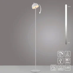 SCHÖNER WOHNEN LED-Akku-Stehlampe Bellis, weiß, IP54