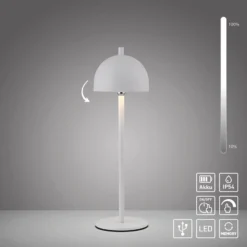 SCHÖNER WOHNEN LED-Akku-Tischlampe Bellies, weiß, IP54