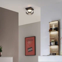 SCHÖNER WOHNEN LED-Deckenleuchte Sia, rauchgrau 3.000 K
