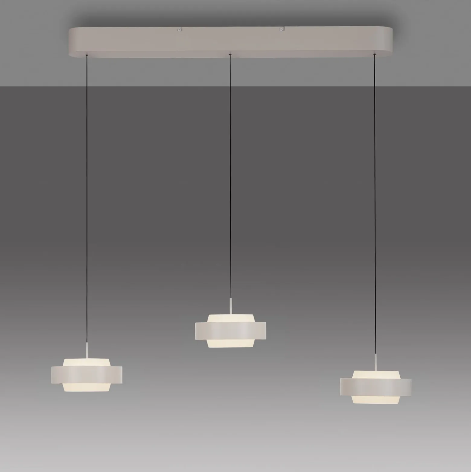 SCHÖNER WOHNEN LED-Hängelampe Elmo, Sandbrise, 3-fl., 3000 K