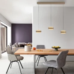 SCHÖNER WOHNEN LED-Hängelampe Elmo, Sandbrise, 3-fl., 3000 K