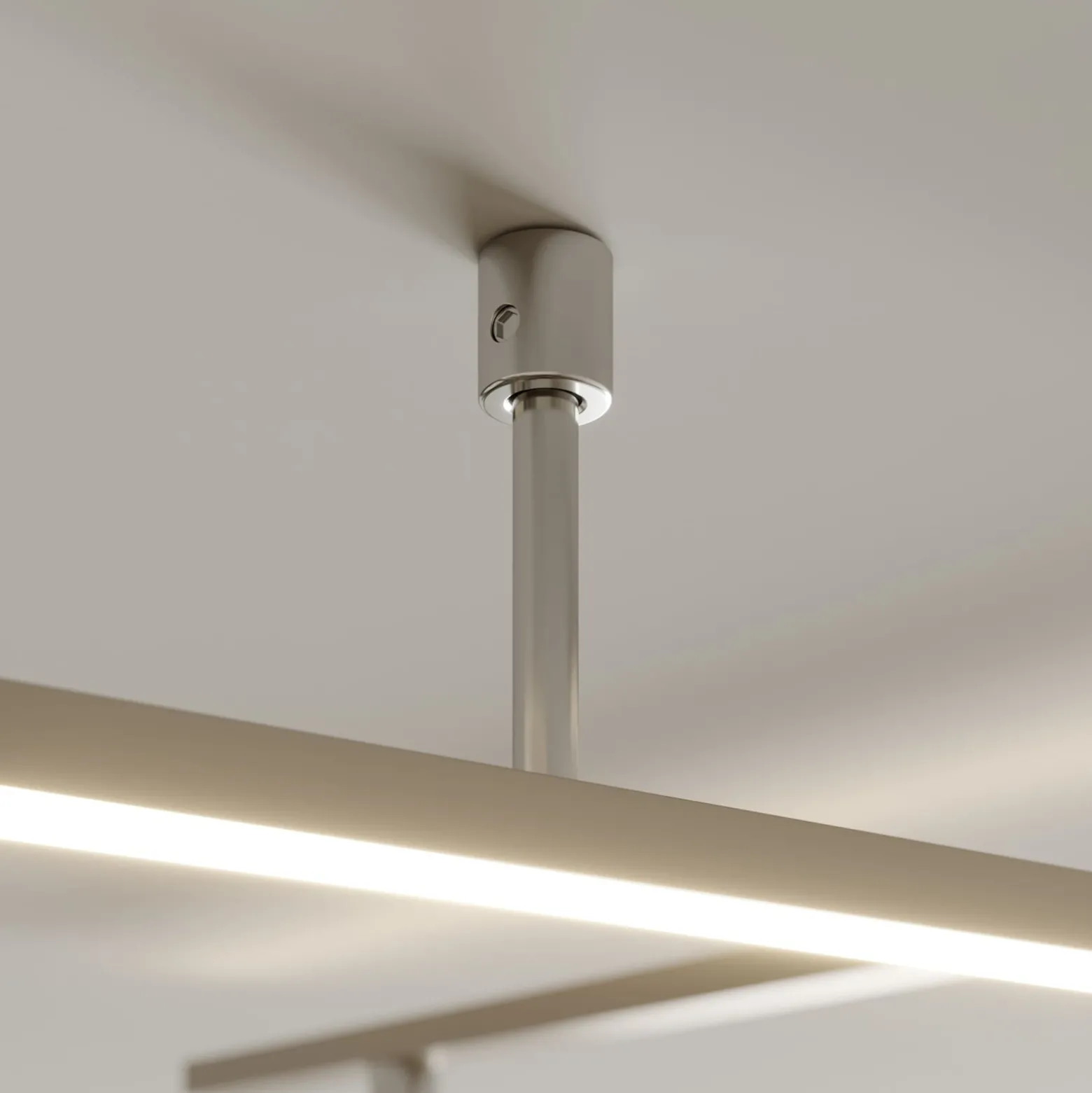 Schwenkbare LED-Deckenlampe Indira, Dimmer nickel