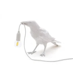 SELETTI Bird Lamp LED-Dekoleuchte, wartend, weiß