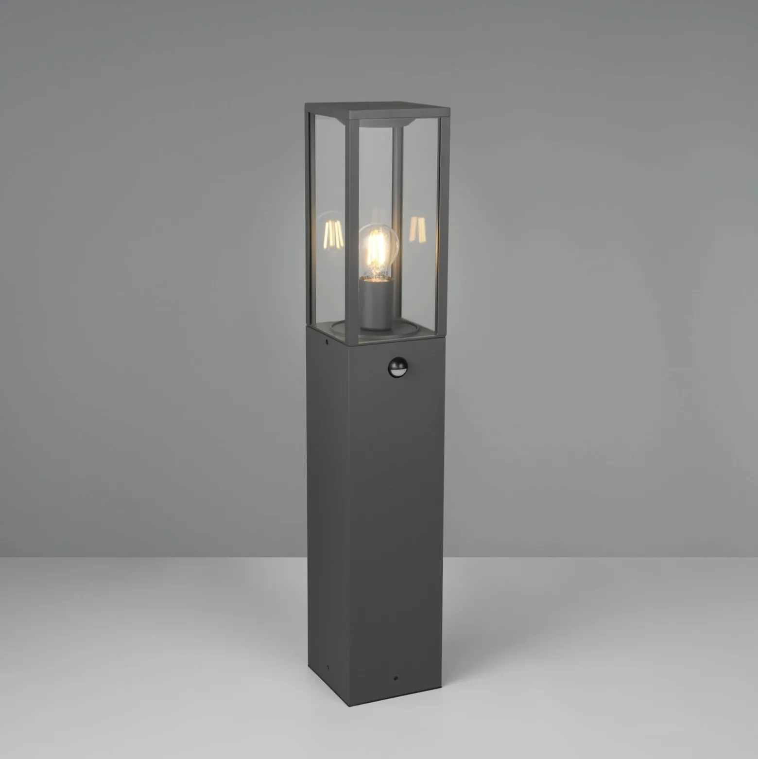 Sensor-Wegelampe GARONNE, anthrazit, Höhe 80 cm, Metall IP44