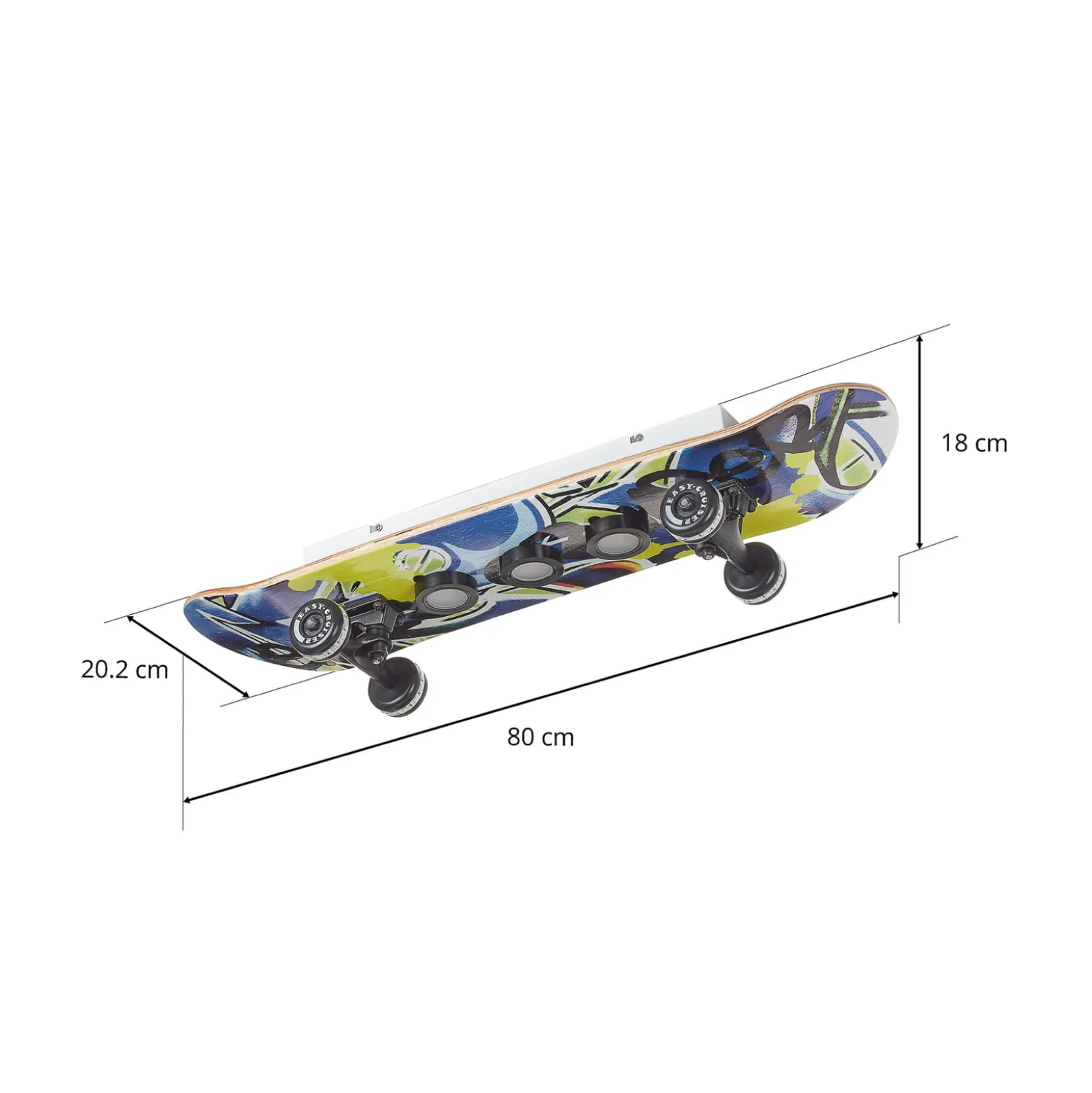 Skateboard-LED-Deckenleuchte Easy Cruiser Graffiti