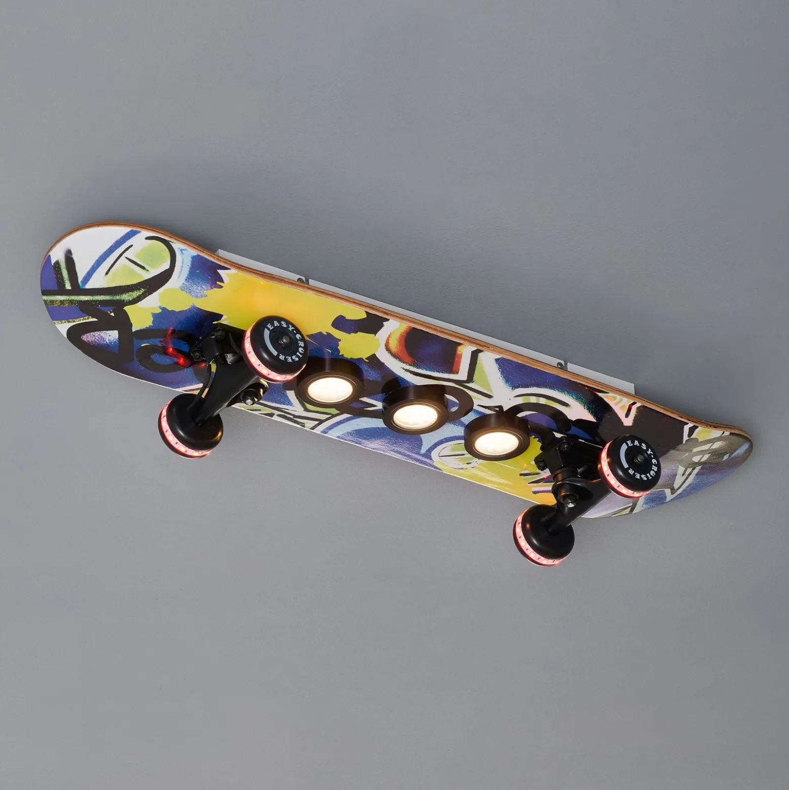 Skateboard-LED-Deckenleuchte Easy Cruiser Graffiti