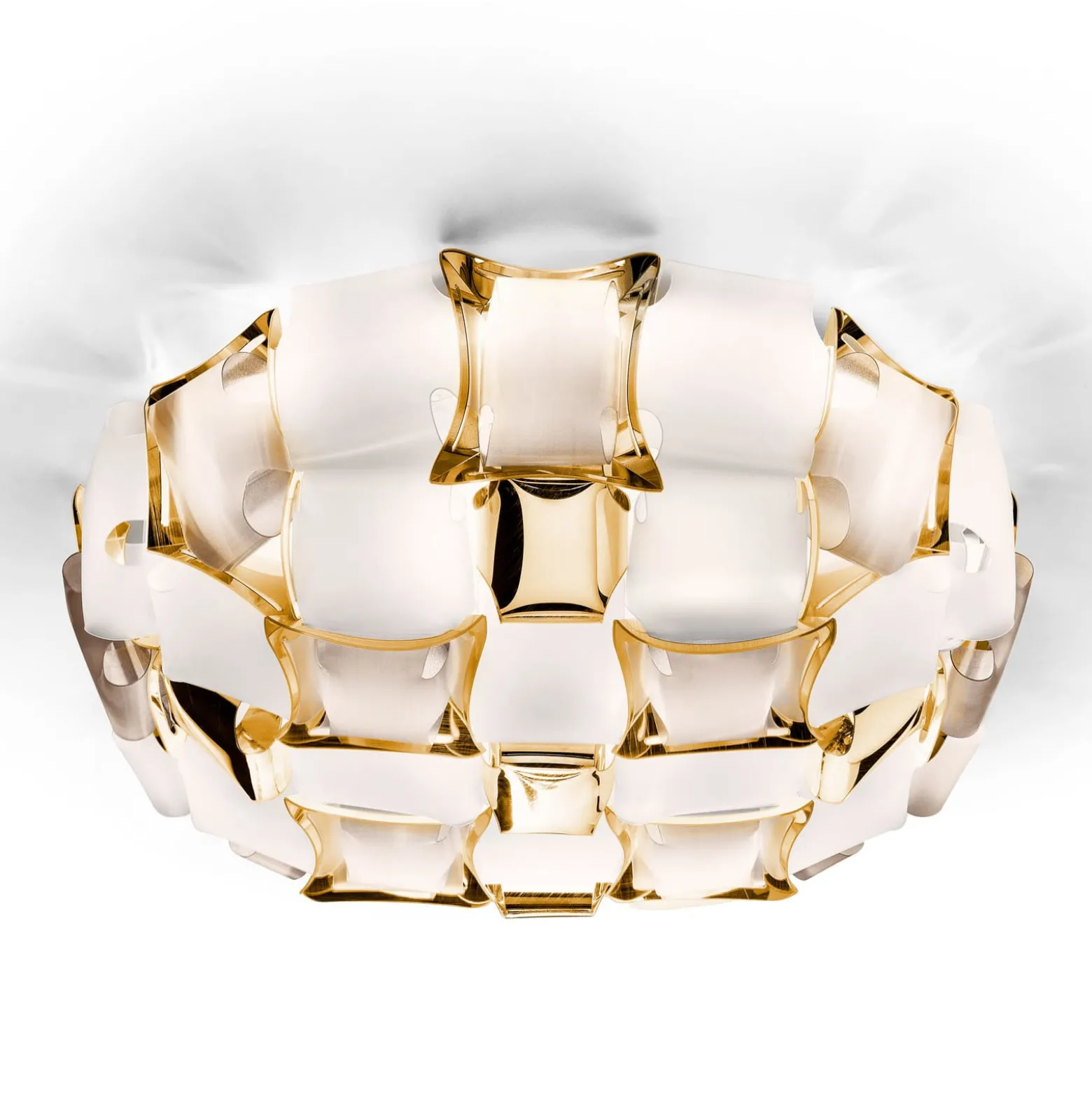 Slamp Mida Deckenleuchte, Ø 67 cm, gold/weiß