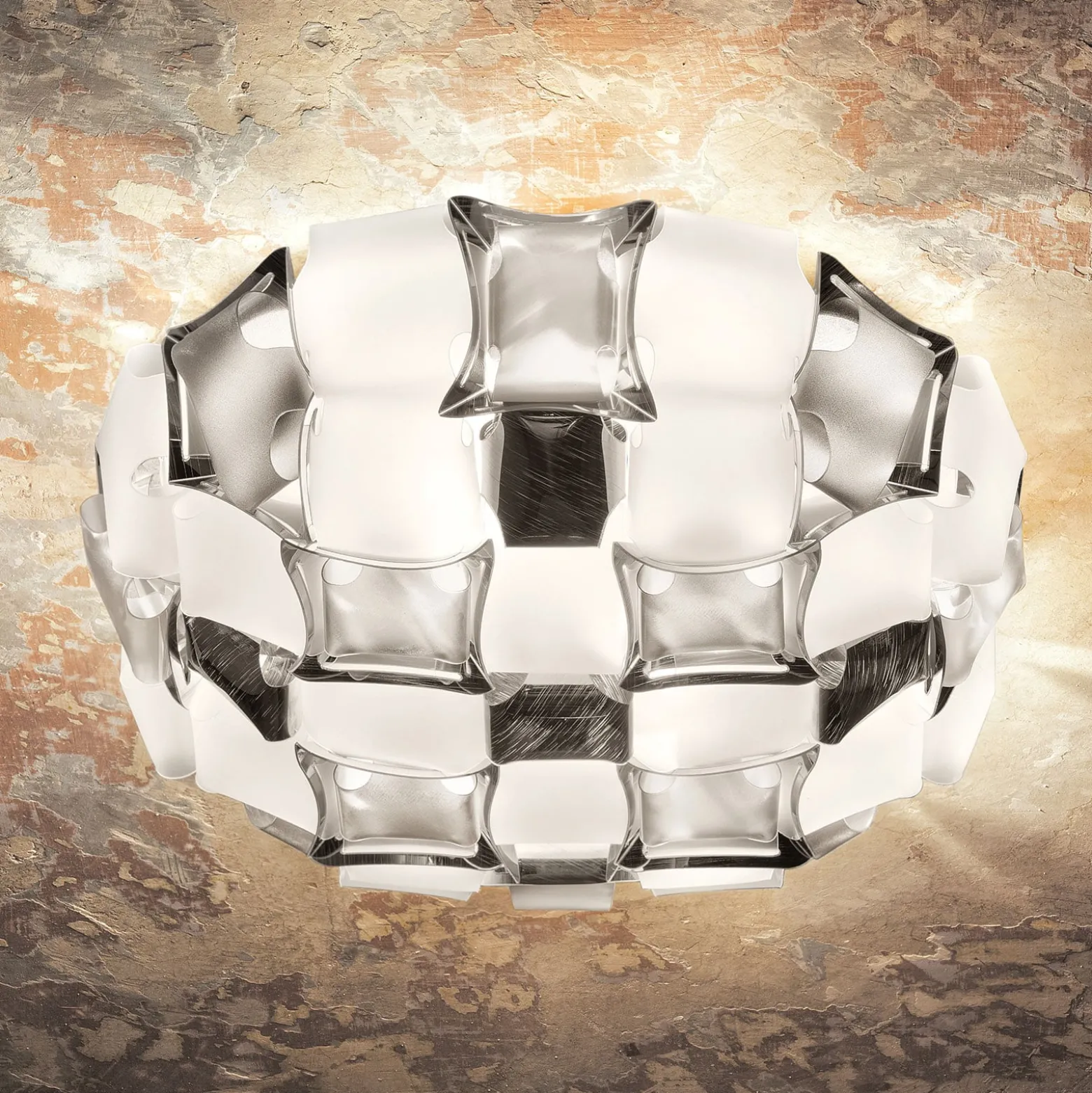 Slamp Mida Deckenleuchte, Ø 67 cm, platin/weiß