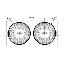 SLC DL04 Square X2 LED-Einbauleuchte 2700K weiß