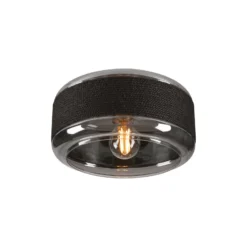 SLV Deckenlampe Pantilo Rope 27, schwarz/grau/silber, Glas