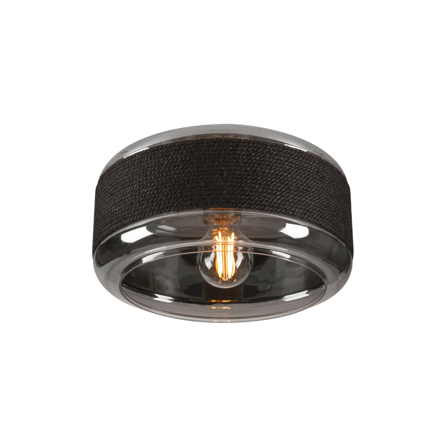 SLV Deckenlampe Pantilo Rope 27, schwarz/grau/silber, Glas