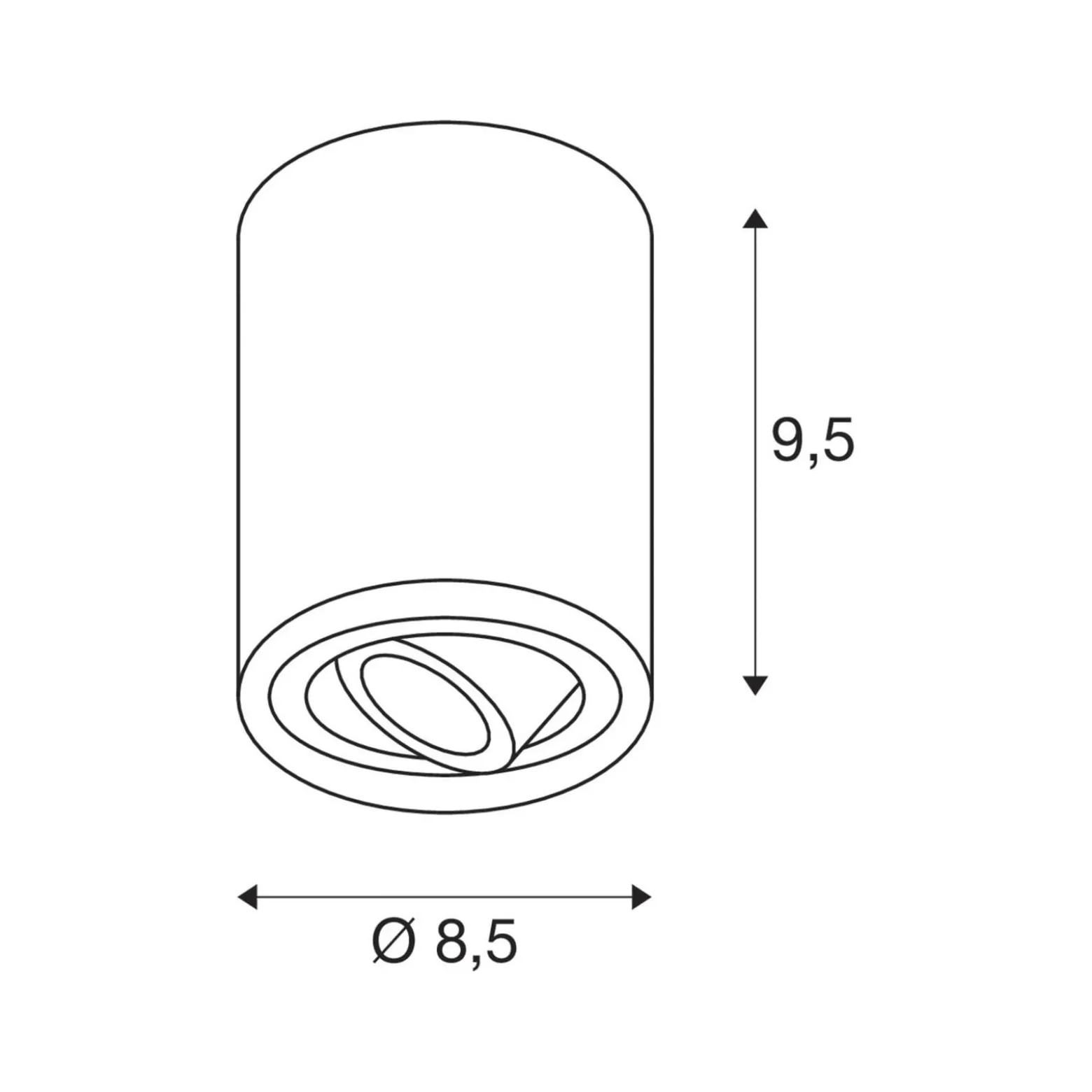 SLV Deckenlampe Triledo, weiß, Aluminium, Ø 10 cm