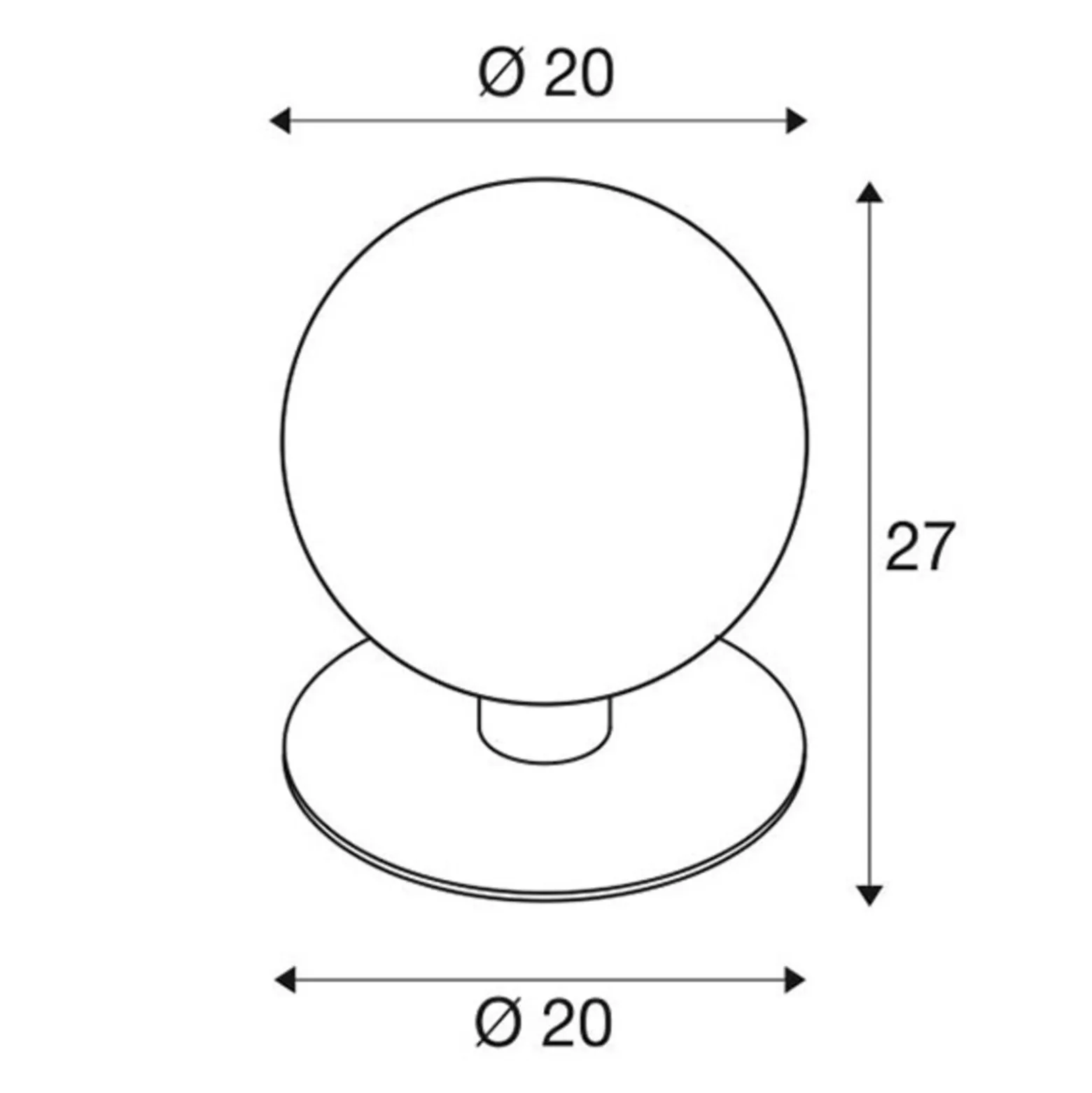 SLV Gloo Pure 27 Sockelleuchte, Höhe 27 cm