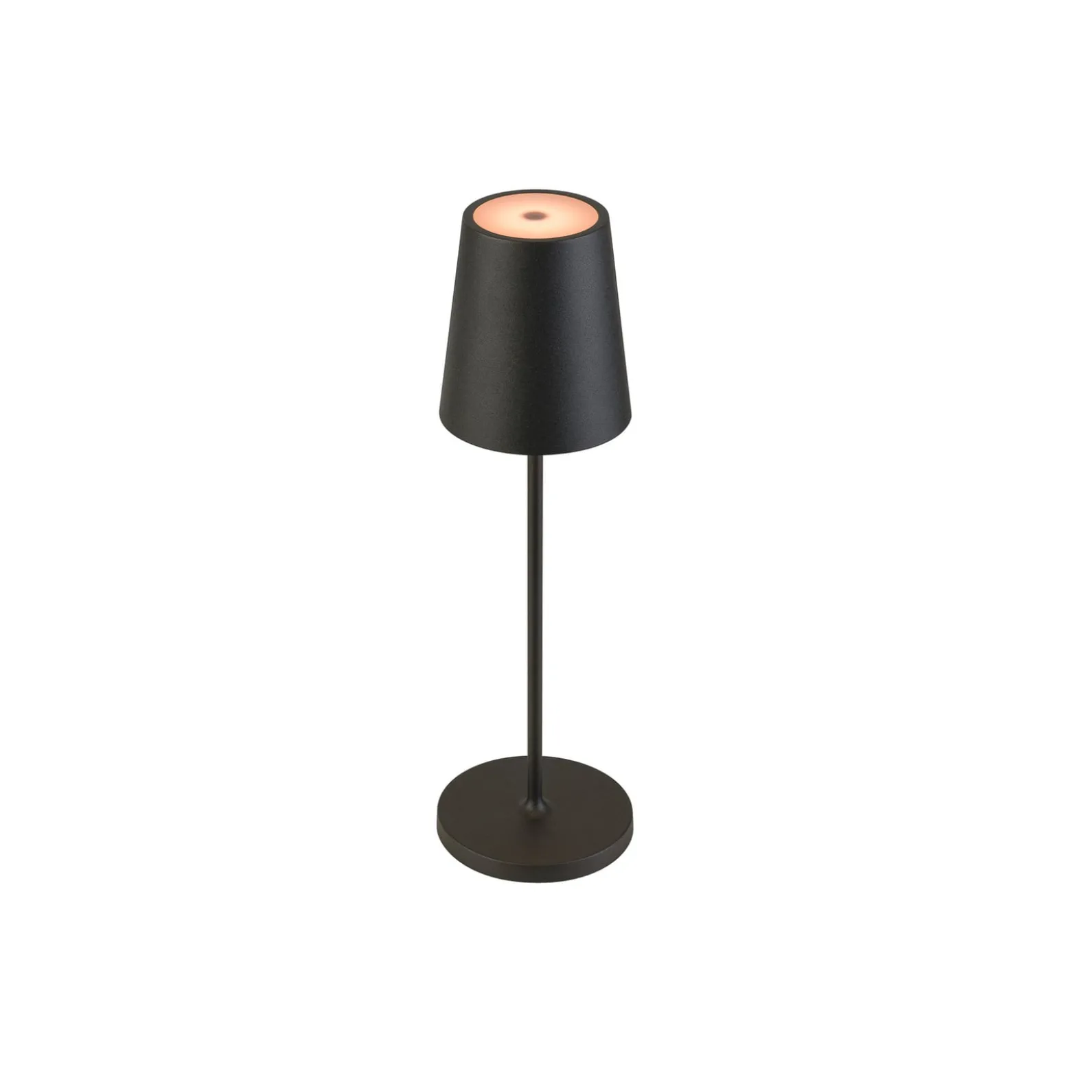 SLV LED-Akkulampe Vinolina Two, schwarz, Alu, Ø 11 cm, IP65