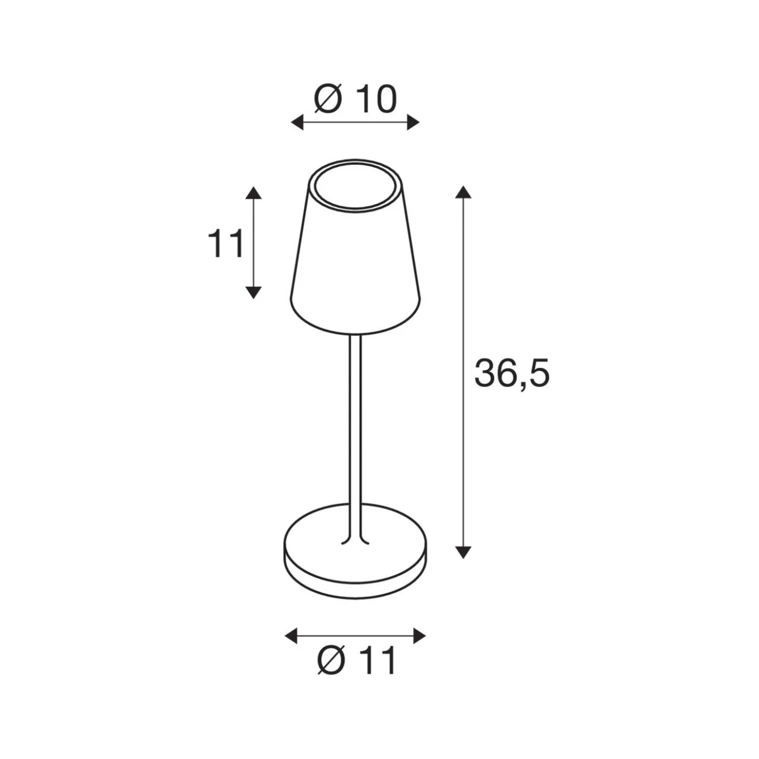 SLV LED-Akkulampe Vinolina Two, schwarz, Alu, Ø 11 cm, IP65