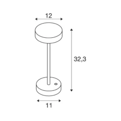 SLV LED-Akkulampe Vinolina, weiß, CCT, Alu, Höhe 32,3 cm