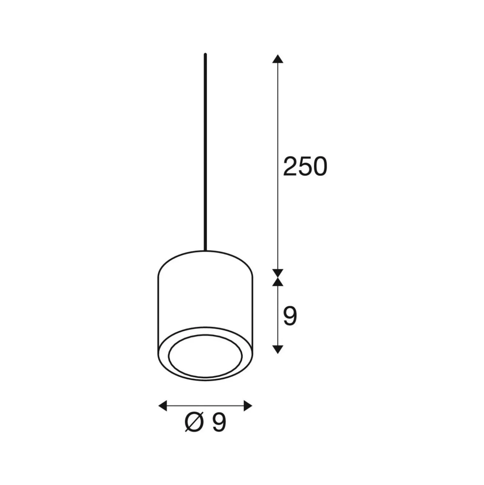 SLV LED-Hängelampe Oculus, messingfarben Ø 9 cm, dim to warm
