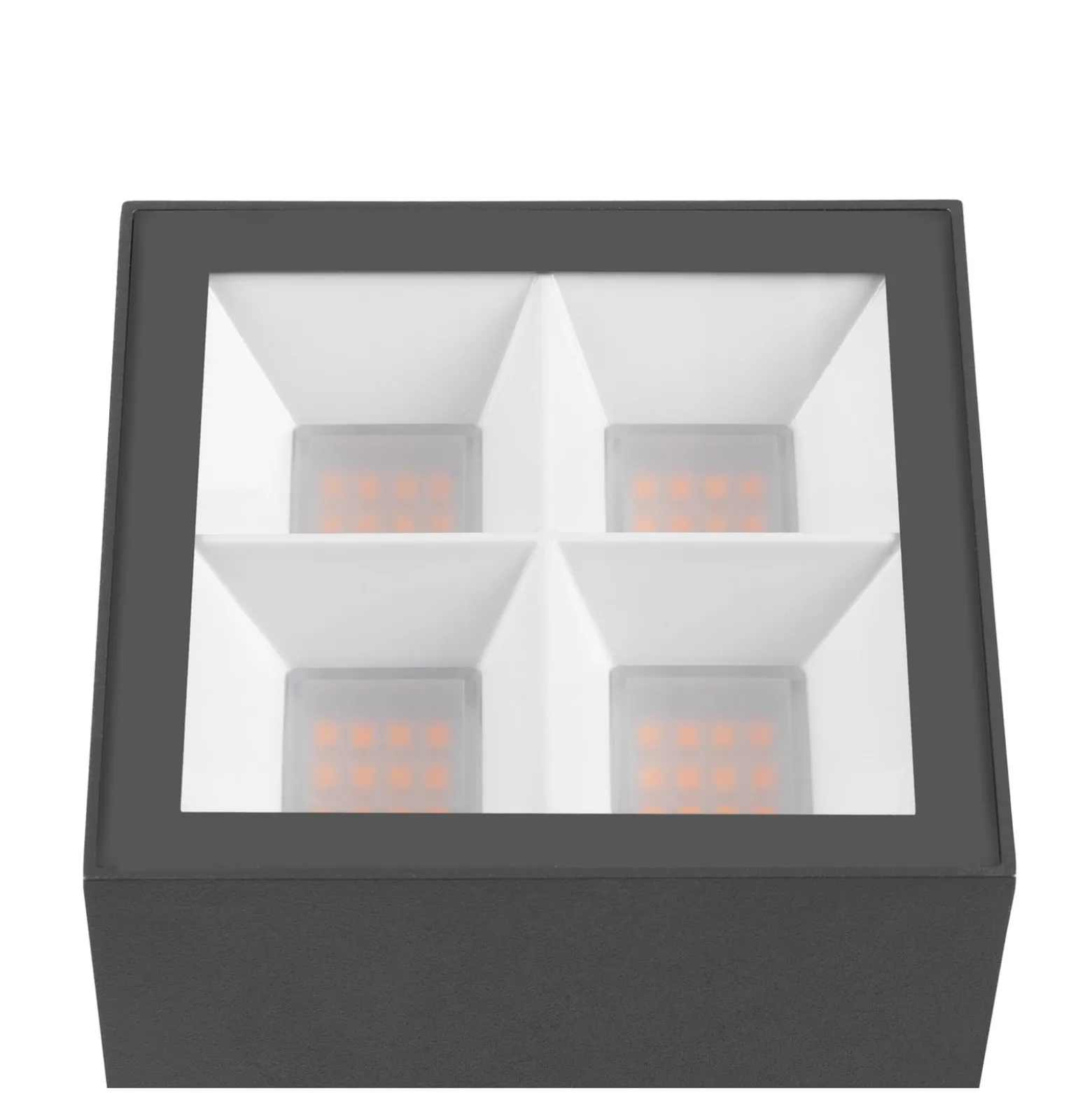 SLV LED-Sockellampe S-Cube 35, anthrazit, Alu, Höhe 35 cm
