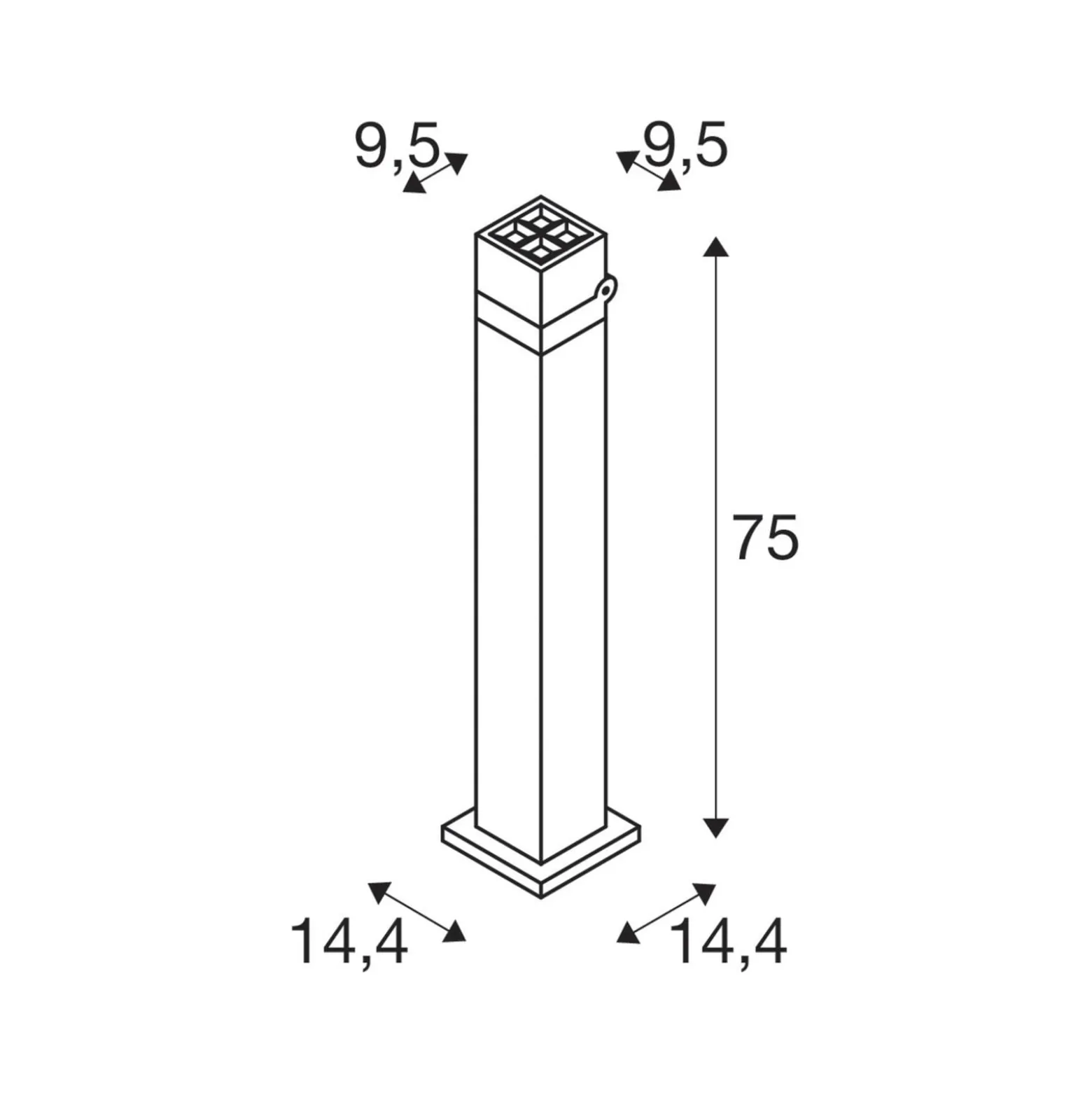 SLV LED-Wegeleuchte S-Cube 75, anthrazit, Alu, Höhe 75 cm