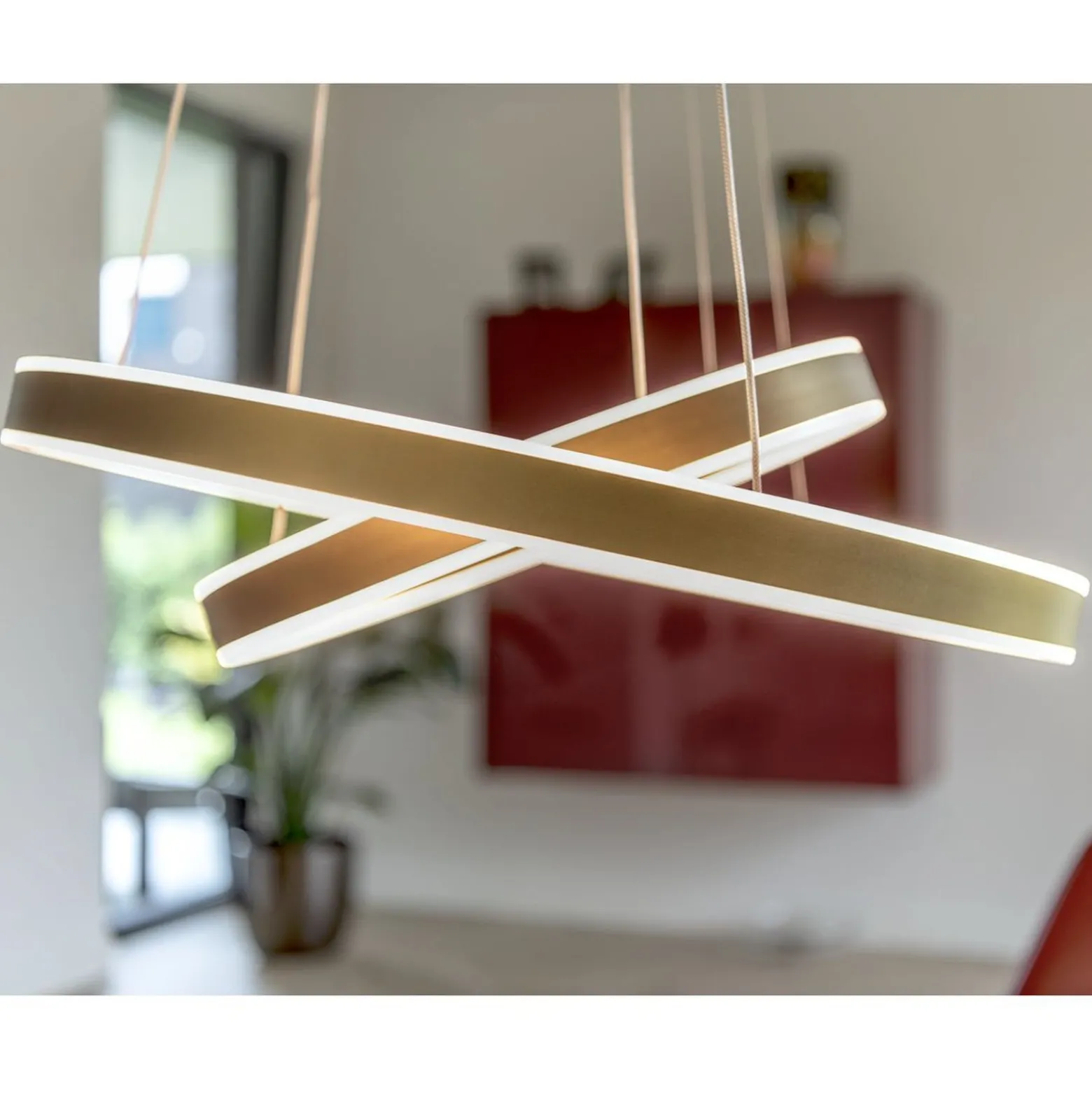 SLV One Double LED-Hängeleuchte, messing, Ø 60 cm