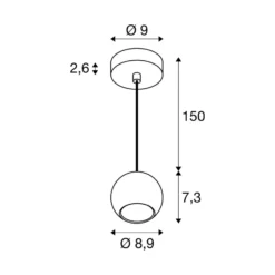 SLV Pendellampe Light Eye 90, weiß, Ø 9 cm, Metall