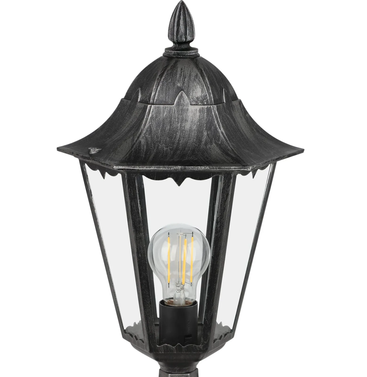 Sockellampe Navedo, schwarz/silber, Höhe 47 cm