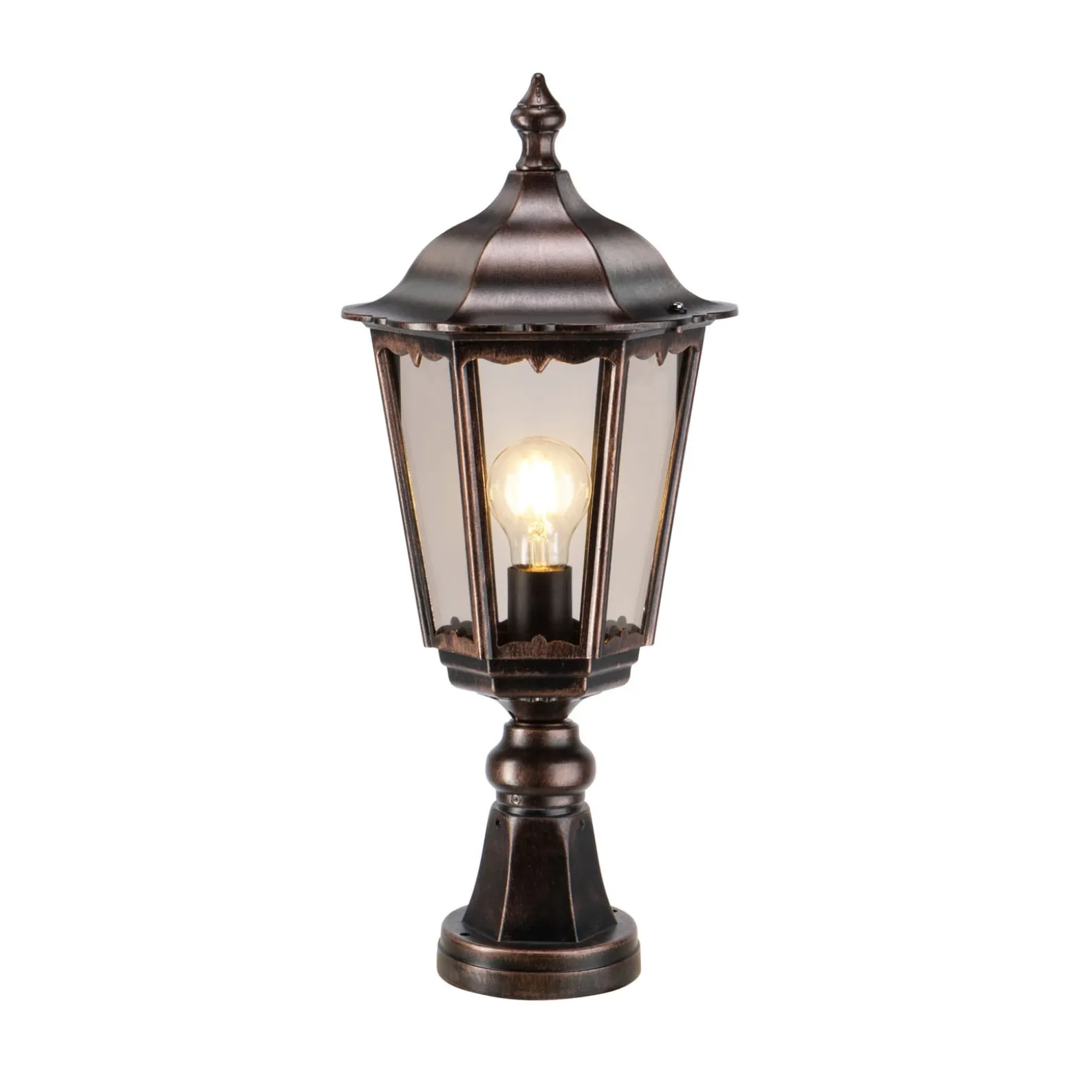 Sockelleuchte 1122, schwarz-kupfer, 53 cm, Aluguss, IP43