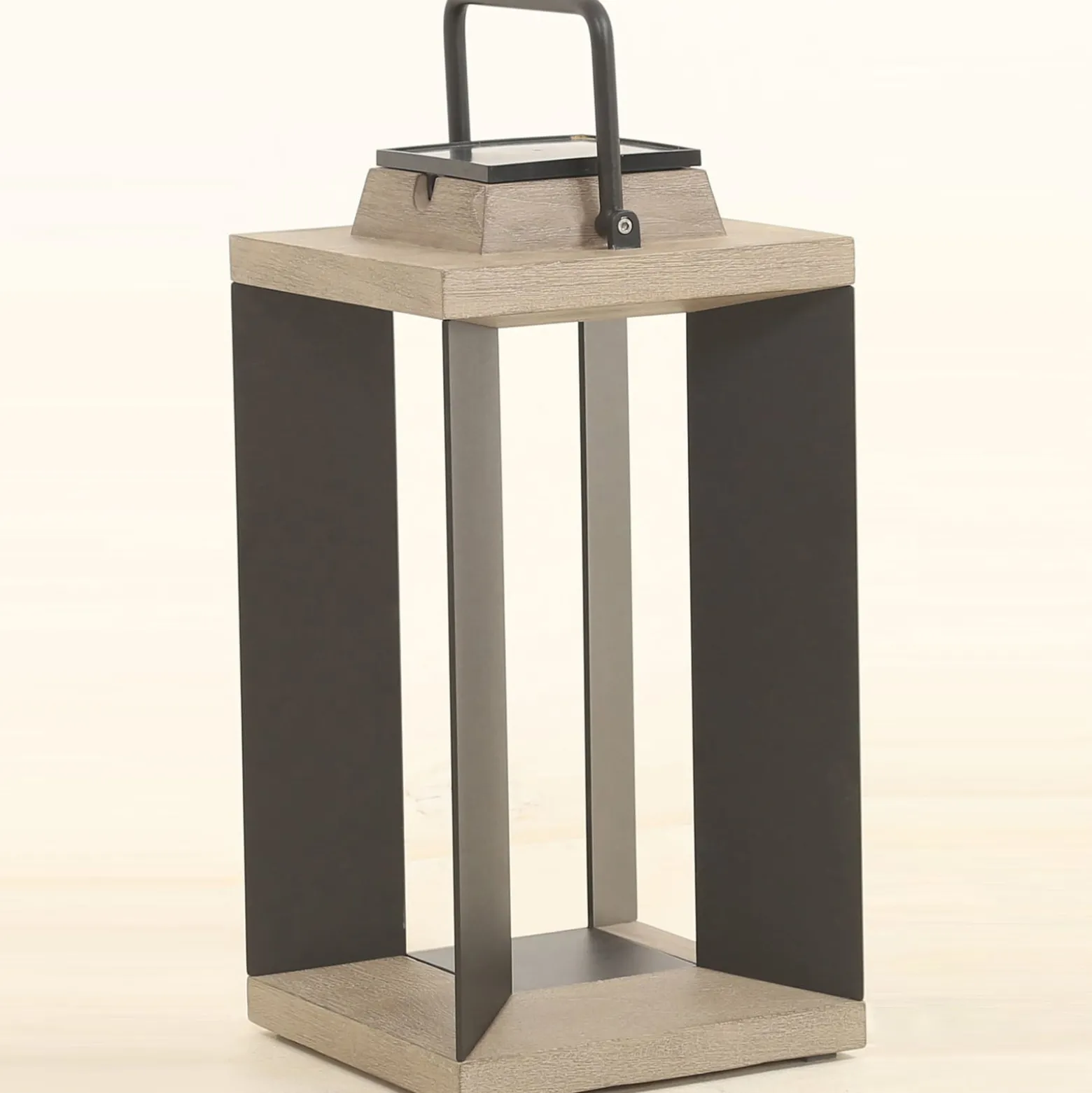 Solarlaterne Teckalu, Duratek/Alu schwarz, 45,5cm