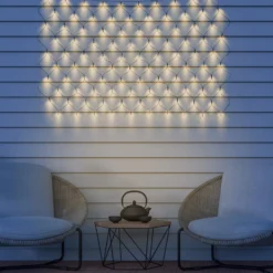 Solar-LED-Lichtervorhang IP44 110x90cm 100-flammig