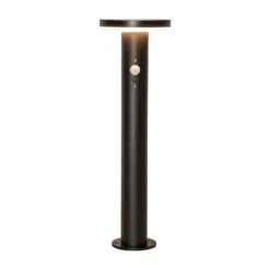 Solar-LED-Sockelleuchte Valletta Sensor schwarz Metall 50 cm