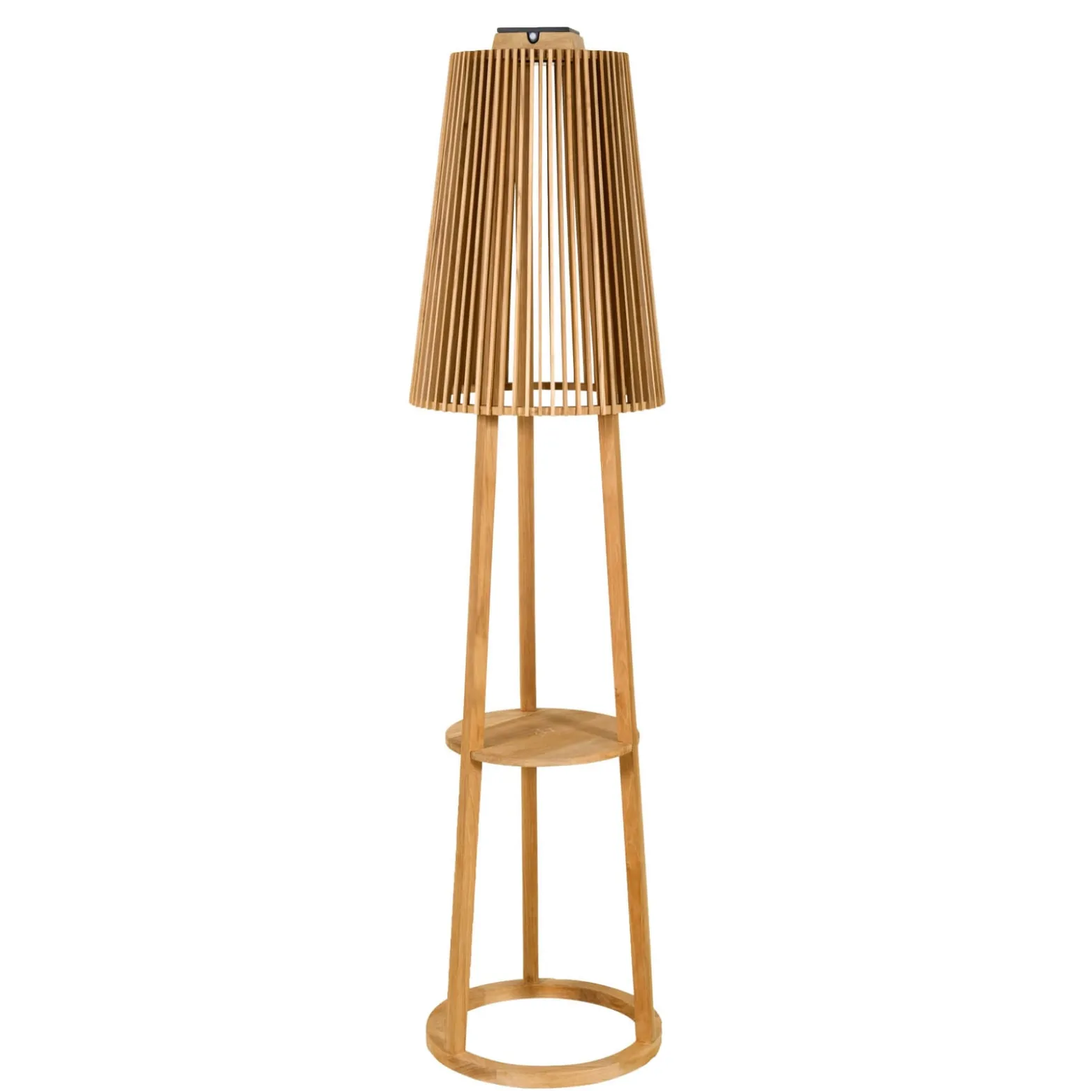 Solar-Stehleuchte Tecka mit Sensor, teak
