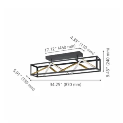 Stars of Light LED-Deckenlampe Penela schwarz/gold 87 cm CCT